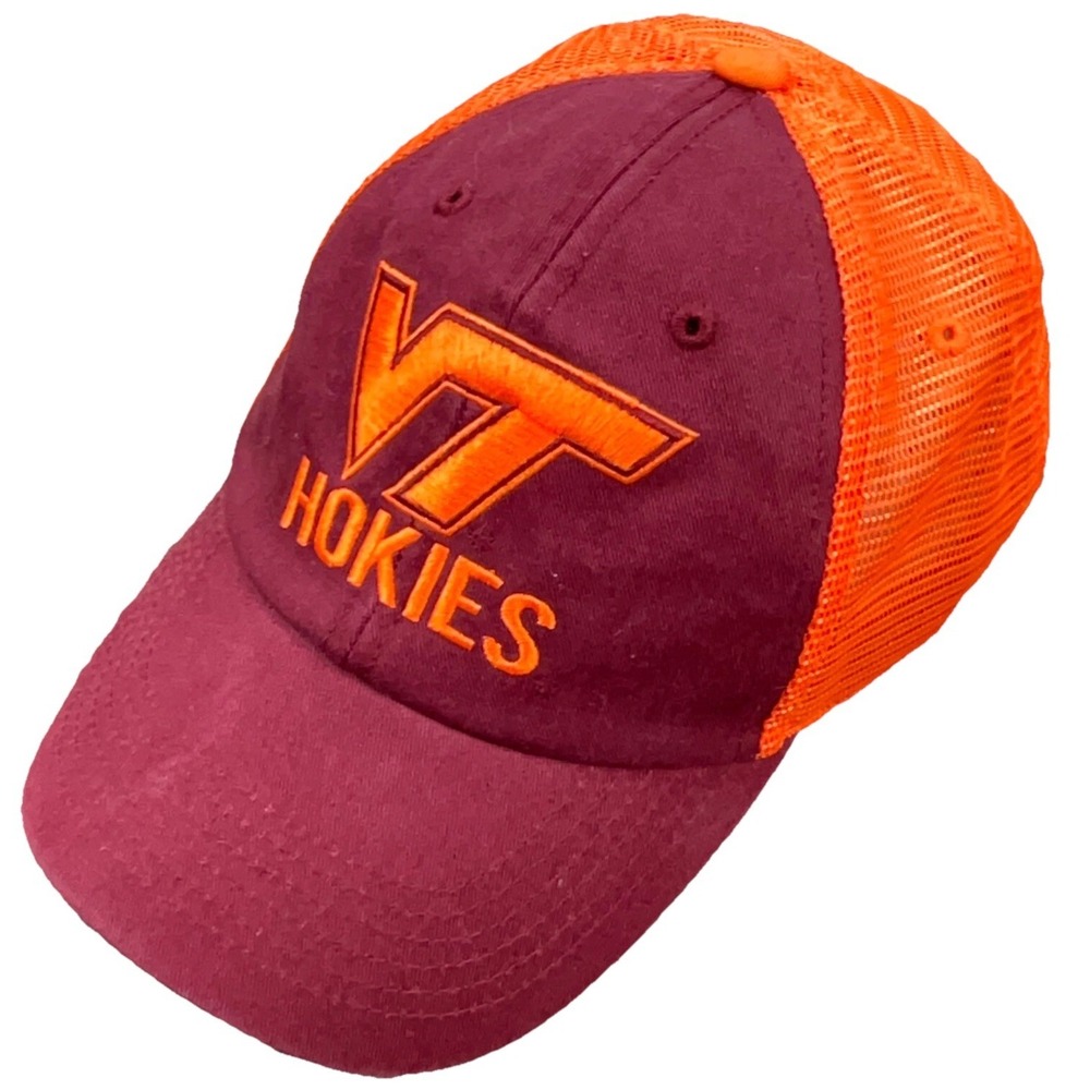 Virginia Tech Hokies Hat Cap‎ Snap Back Maroon Orange Mesh Base Ball Dad Trucker